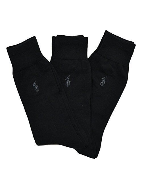 Polo Ralph Lauren Mens Dress Socks, 3 Pair, 10-13, Black