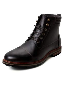 ZRIANG Men's Dress Ankle Motorcycle Leather Lined Derby Oxford Boots