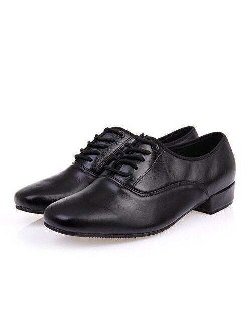 BeiBestCoat Mens Classic Lace-up Leather Dance Shoes Modern Dancing Shoes, Black
