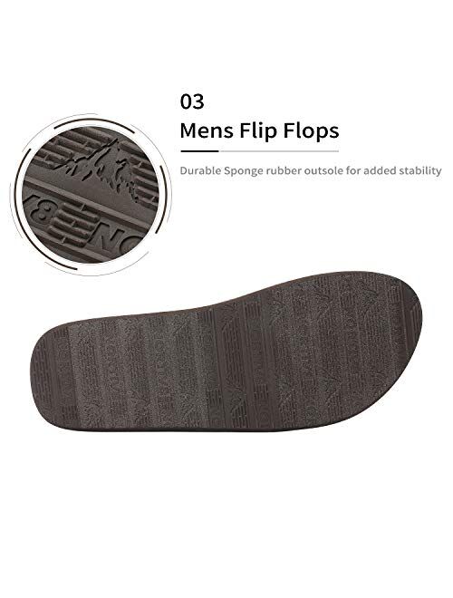 NORTIV 8 Men's Thong Flip Flops Sandals Comfortable Light Weight Beach Sandal