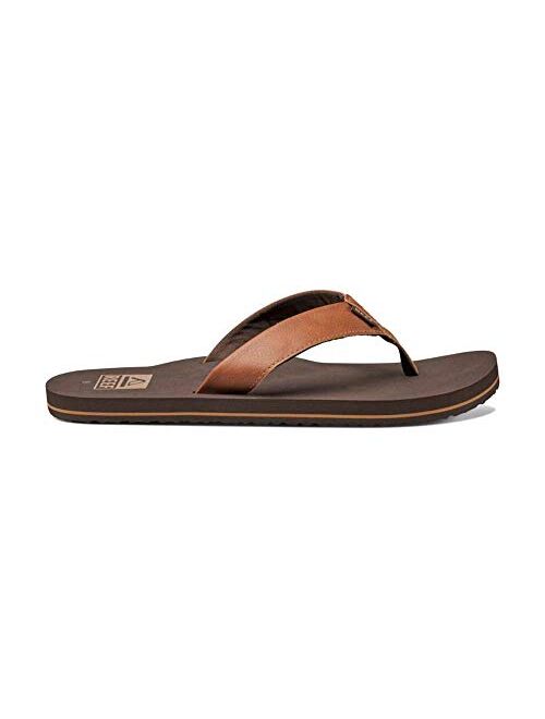 Reef Men's Sandal Twinpin | Comfortable Men's Flip Flop With Vegan Leather Upper