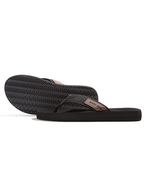 FITORY Men's Flip-Flops, Thongs Sandals Comfort Slippers for Beach