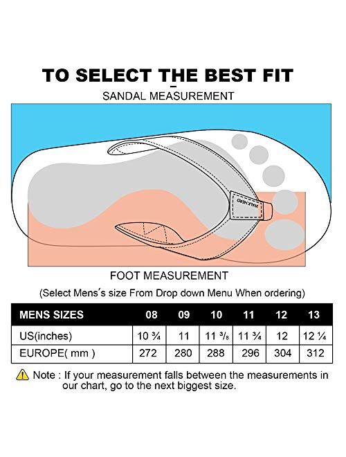 Men Sandals Flip Flop with Orthotic For Flat Feet Plantar Fasciitis Arch Support Athletic Slide Sandals for Men with Soft Cushion Footbed