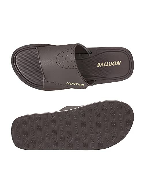 NORTIV 8 Mens Slide Sandals Comfort Lightweight Beach Shoes