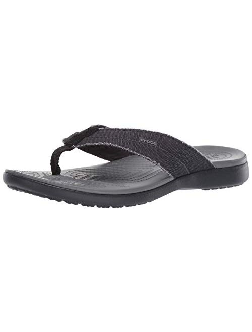 Crocs Men's Santa Cruz Canvas Flip Flop | Sandals Slip on Shoes