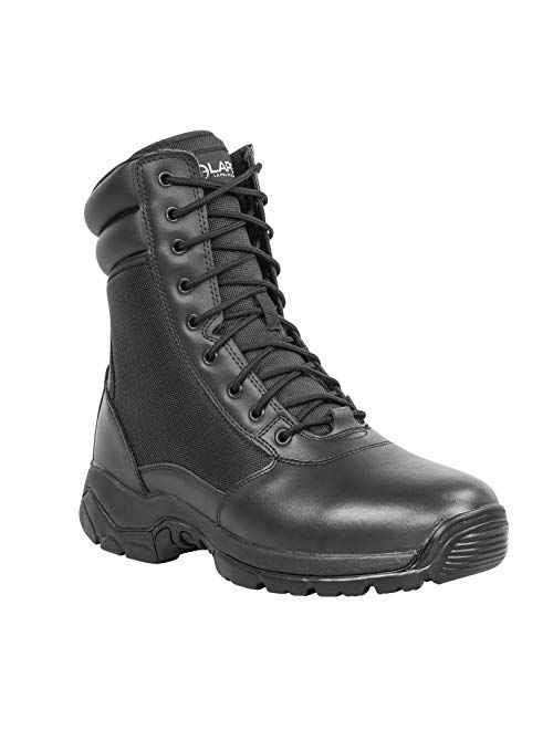 LA Police Gear Men's Tactical Core 8" Leather Side-Zip Duty/Uniform Boot