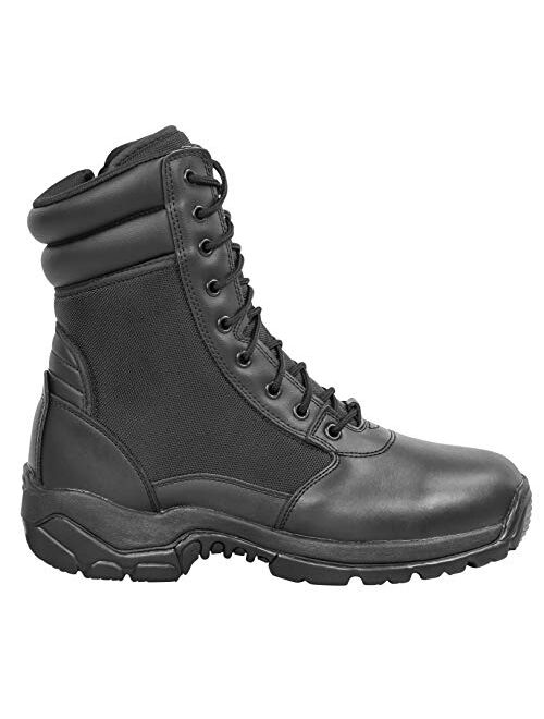 LA Police Gear Men's Tactical Core 8" Leather Side-Zip Duty/Uniform Boot