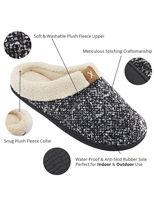 Buy ULTRAIDEAS Men's Cozy Memory Foam Slippers with Fuzzy Plush Wool ...
