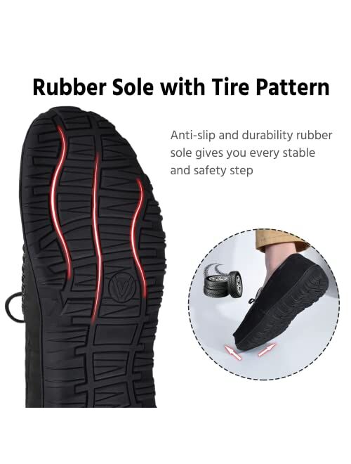 MIXIN Mens Slippers Moccasins Slippers for Men Warm House Slip on Flats Shoes with Cozy Memory Foam for Men Indoor With Arch Support