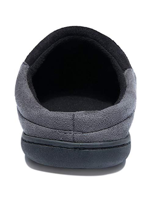 NDB Men's Warm Memory Foam Suede Plush Shearling Lined Slip on Indoor Outdoor Clog House Slippers