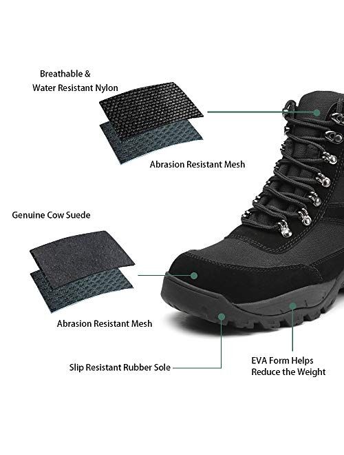 DRKA Mens 6" Steel Toe Work Boots,Electric Hazard Military Tactical Boots