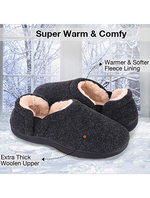 LongBay Men's Cozy Memory Foam Slippers Comfy House Shoes