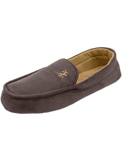 Men's Classic Two-Tone Moccasin Slipper, Winter Warm Slippers with Memory Foam, Size 8 to 13