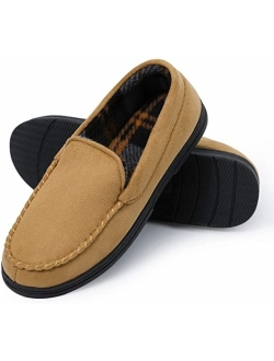 mysoft Men's Comfort Memory Foam Slippers Moccasin House Shoes Anti-Slip Sole Indoor Outdoor
