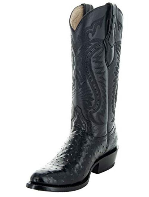 Soto Boots Men's Ostrich Print Cowboy Boots H7002