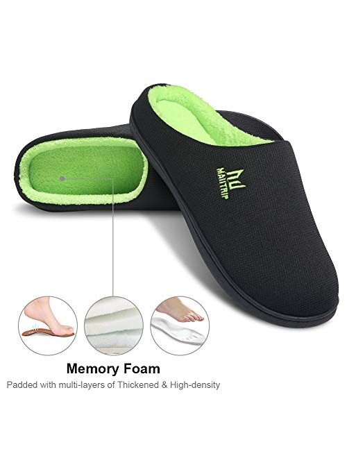 MqSlipper Men's Comfortable Memory Foam House Slippers Non Slip (Size:7-15)