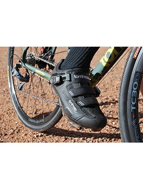 Tommaso Montagna 200 Men's Mountain Bike MTB Spin Cycling Shoe with Buckle Compatible with SPD Cleats Black