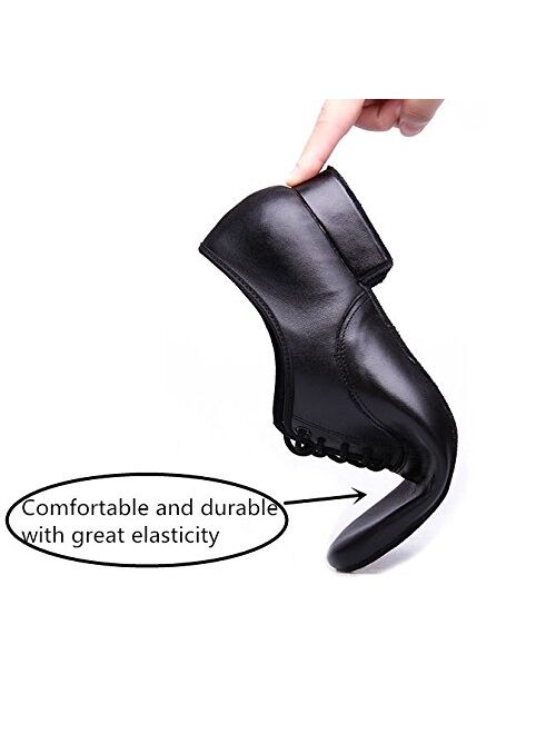 BeiBestCoat Black Modern Outdoor Dancing Shoes Lace-up Leather Soft Sole Dancing Shoes for Men