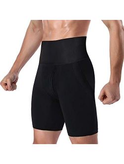 DoLoveY Men Tummy Control Shorts High Waist Abdomen Leg Slimming Pants Girdle Body Shaper Boxer Brief Underwear