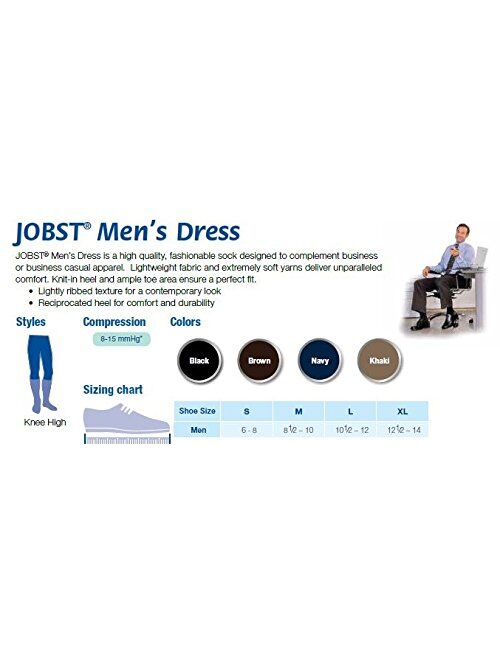 JOBST Mens Dress Knee High Closed Toe Compression Stockings