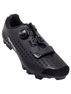 Tommaso Montagna Elite Men's Mountain MTB Spin Cycling Shoe with Quick Lace Compatible with SPD Cleats Black