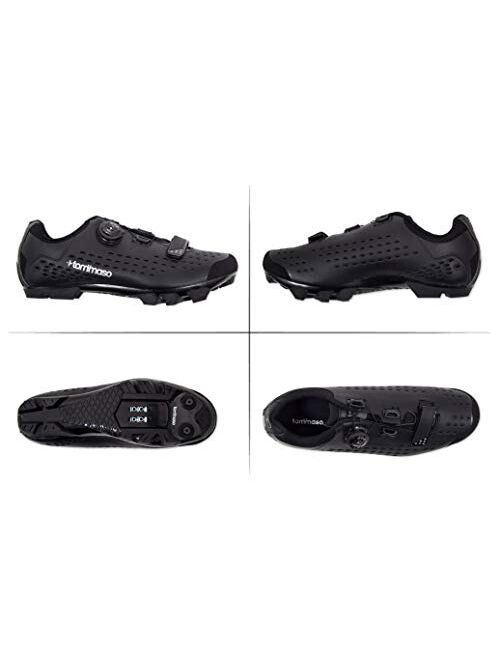Tommaso Montagna Elite Men's Mountain MTB Spin Cycling Shoe with Quick Lace Compatible with SPD Cleats Black