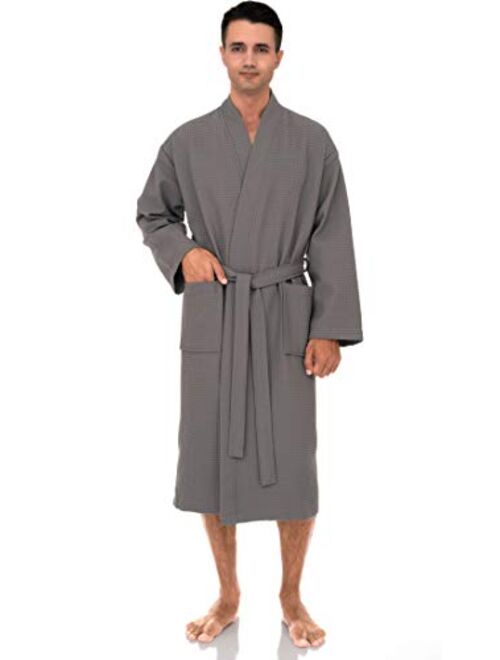 TowelSelections Mens Waffle Bathrobe Turkish Cotton Kimono Robe