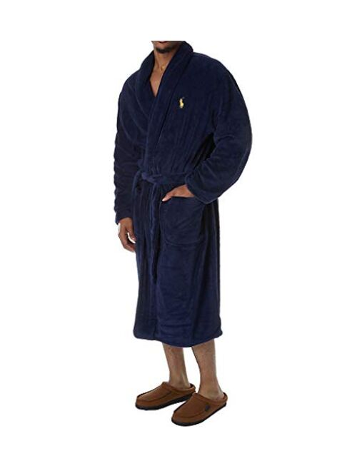 Polo Ralph Lauren Men's Microfiber Plush Long Sleeve Shawl Collar Robe