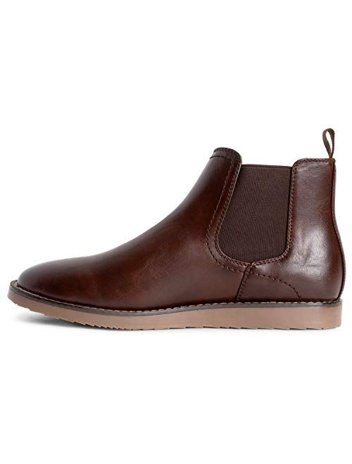 Queensberry London Mens Chelsea Boots Elastic Dealer Chelsea Work Office Closed Toe Cleated Brogue Cushioned Ankle Boots