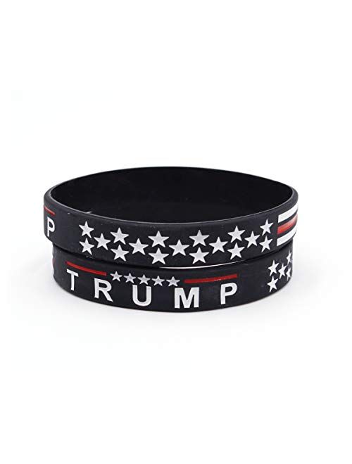 Yangmics Direct 4 Trump Keep America Great for President 2020 Silicone Bracelets - Inspirational Motivational Wristbands - Adults Unisex Gifts for Teens Men Women Boy Gir