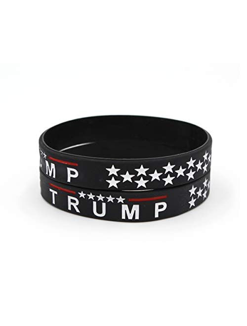 Yangmics Direct 4 Trump Keep America Great for President 2020 Silicone Bracelets - Inspirational Motivational Wristbands - Adults Unisex Gifts for Teens Men Women Boy Gir