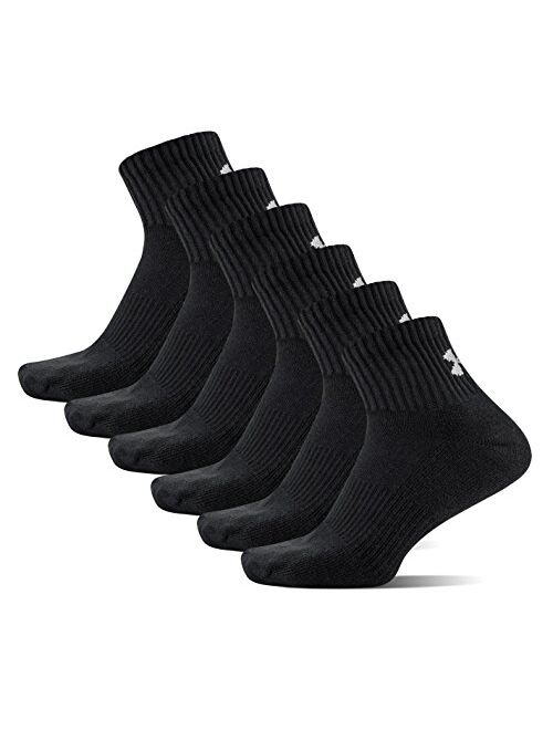 Under Armour Adult Charged Cotton 2.0 Quarter Socks, 6-Pairs