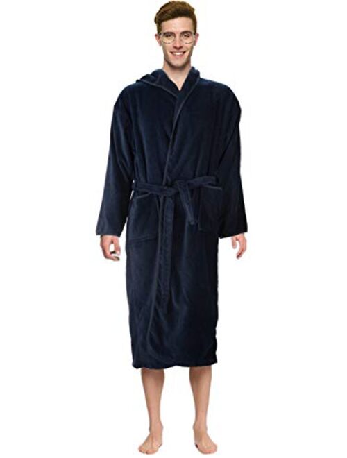 2 Pockets Abstract Bath Robe Towel Mens/Boys 100% Cotton Hooded-Terrycloth-Velour Finishing Outside Color Navy/Blue 