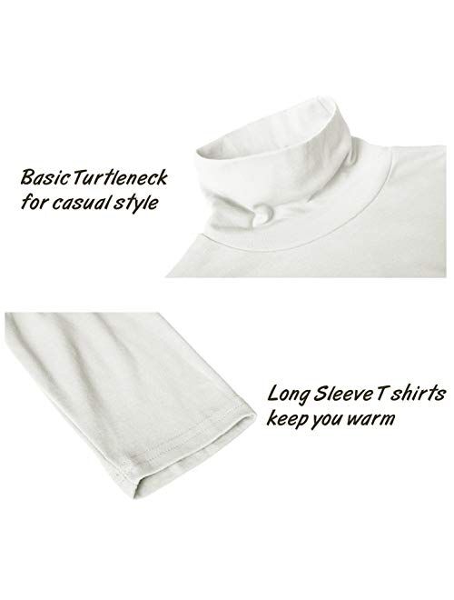 TAPULCO Men Turtleneck Long Sleeve Knitted Pullover Basic Slim Fit Casual Soft Comfy T Shirts