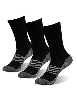 Copper Socks, FOOTPLUS Unisex Cushioned Sole Arch Support Athletic Ankle/Crew Performance Running Hiking Socks