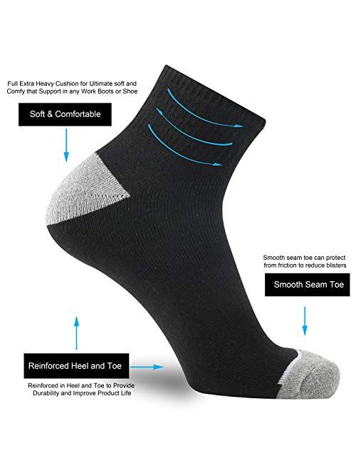 ONKE Men's 10 Pairs of Cotton Moisture Wicking Training Cushion Low Cut Socks