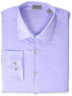 Men's Dress Shirt Extra Slim Fit Stretch Stay-Crisp Collar Solid