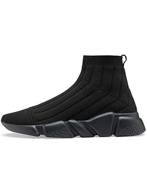 Santiro Men's Running Shoes Breathable Knit Slip On Sneakers Lightweight Balenciaga Look Athletic Shoes Casual Sports Shoes