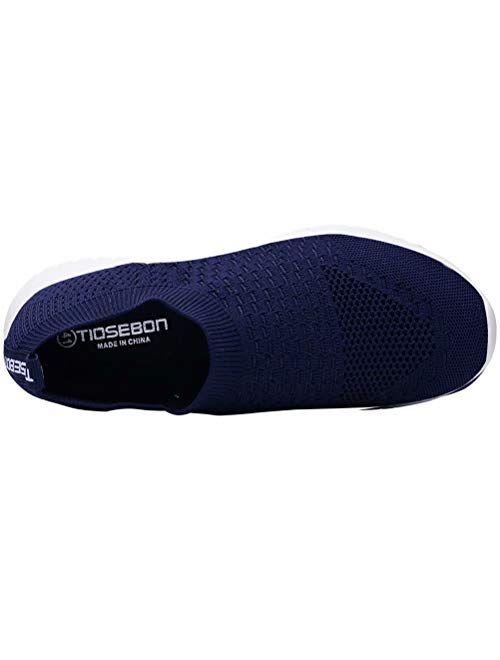 konhill Men's Athletic Walking Shoes Lightweight Casual Knit Slip on Sneakers