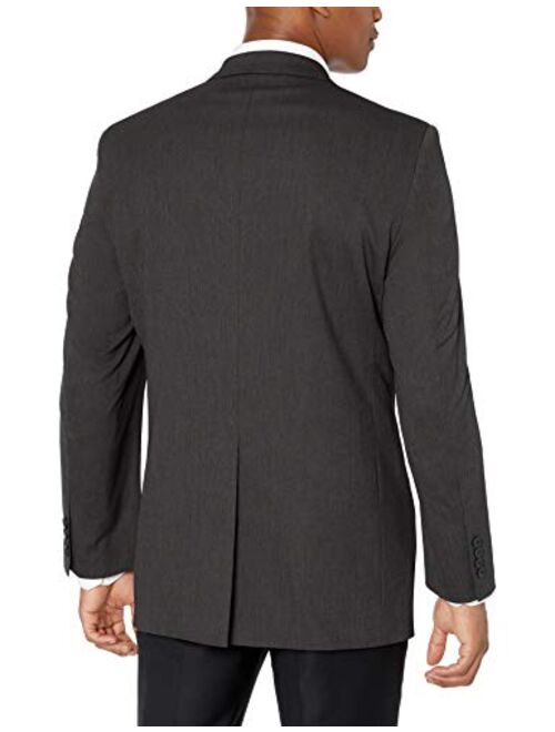 J.M. Haggar Men's 4-Way Stretch Diamond Weave Classic Fit Suit Separate Pant, Charcoal, 46R
