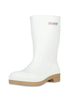 11" Mens PVC Shrimp Boots, White (75136)