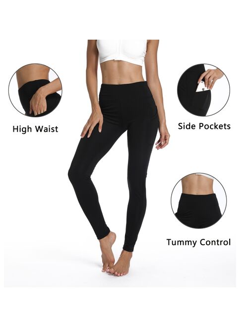 FITTOO  Yoga Pants with Pockets for Women High Waist Tummy Control Leggings 4 Way Stretch Workout Pants