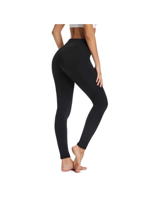 FITTOO  Yoga Pants with Pockets for Women High Waist Tummy Control Leggings 4 Way Stretch Workout Pants