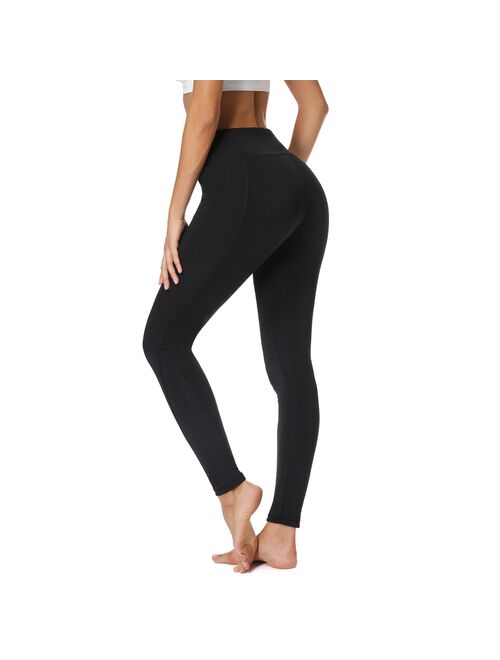 FITTOO  Yoga Pants with Pockets for Women High Waist Tummy Control Leggings 4 Way Stretch Workout Pants