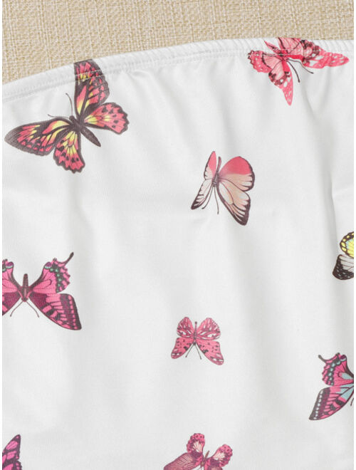 Shein Butterfly Print Tube Top