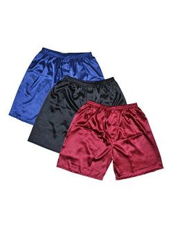 Sanraflic Men's Satin Boxer Shorts, Underwear in Combo Pack