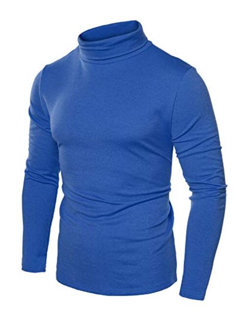 JINIDU Men's Slim Fit Turtleneck T Shirts Casual Cotton Thermal Pullover Sweaters
