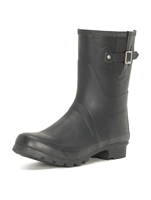 POLAR Mens Adjustable Side Rubber Waterproof Rain Wellingtons Boots