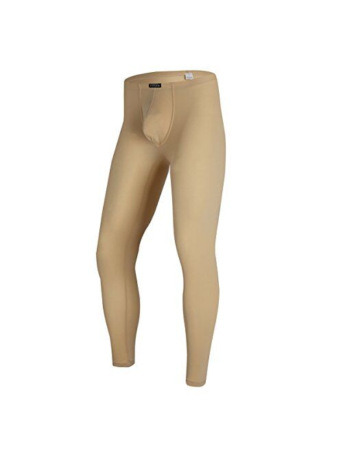 QiaTi Men's Tight Long Underwear Sexy Long Pants Sexy Tight Underwear Soft Compression Underwear for Men Long Leggings Pants