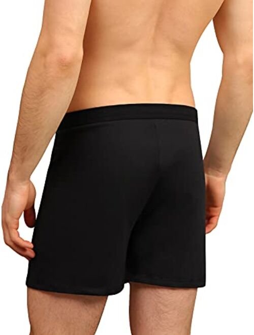 INNERSY Men's Cotton Boxer Shorts Knit Boxers with Soft Stretchy Waistband 4-Pack
